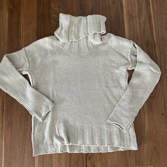 James Perse Turtleneck Sweater Grey Oatmeal - Picture 1 of 2
